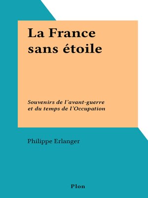 cover image of La France sans étoile